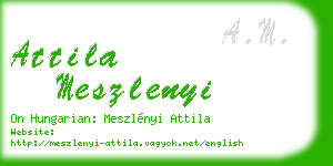 attila meszlenyi business card